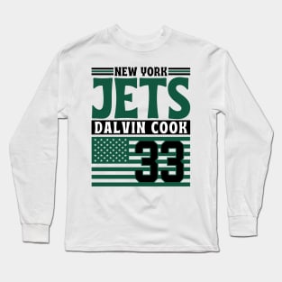 New York Jets Cook 33 American Flag Football Long Sleeve T-Shirt